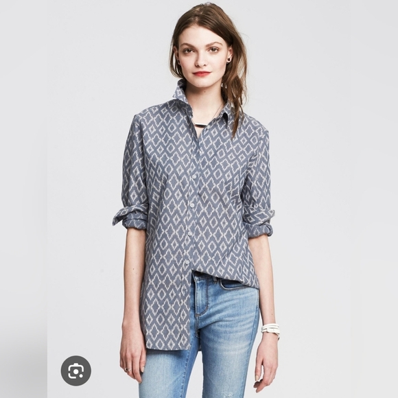 Banana Republic Soft-Wash Ikat Chambray Shirt - Picture 1 of 5